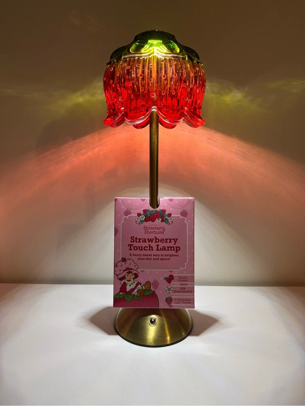 Strawberry Shortcake Touch Lamp USB Rechargeable Glass Dimmable Collectable